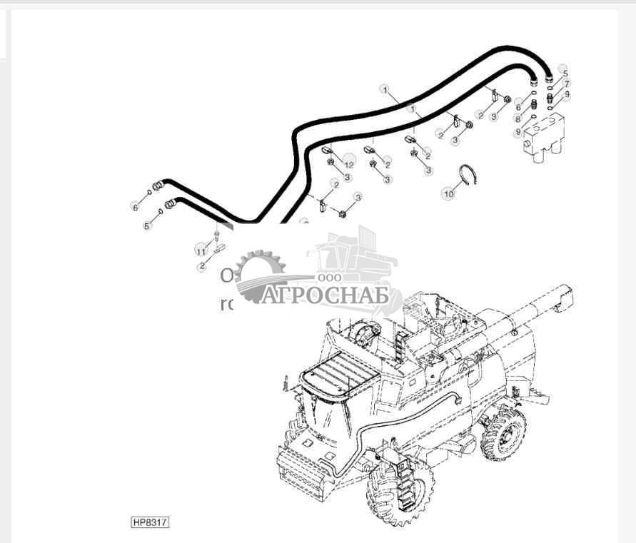 Contour Master Hydraulic Hoses, L.H. Side (Optional) 